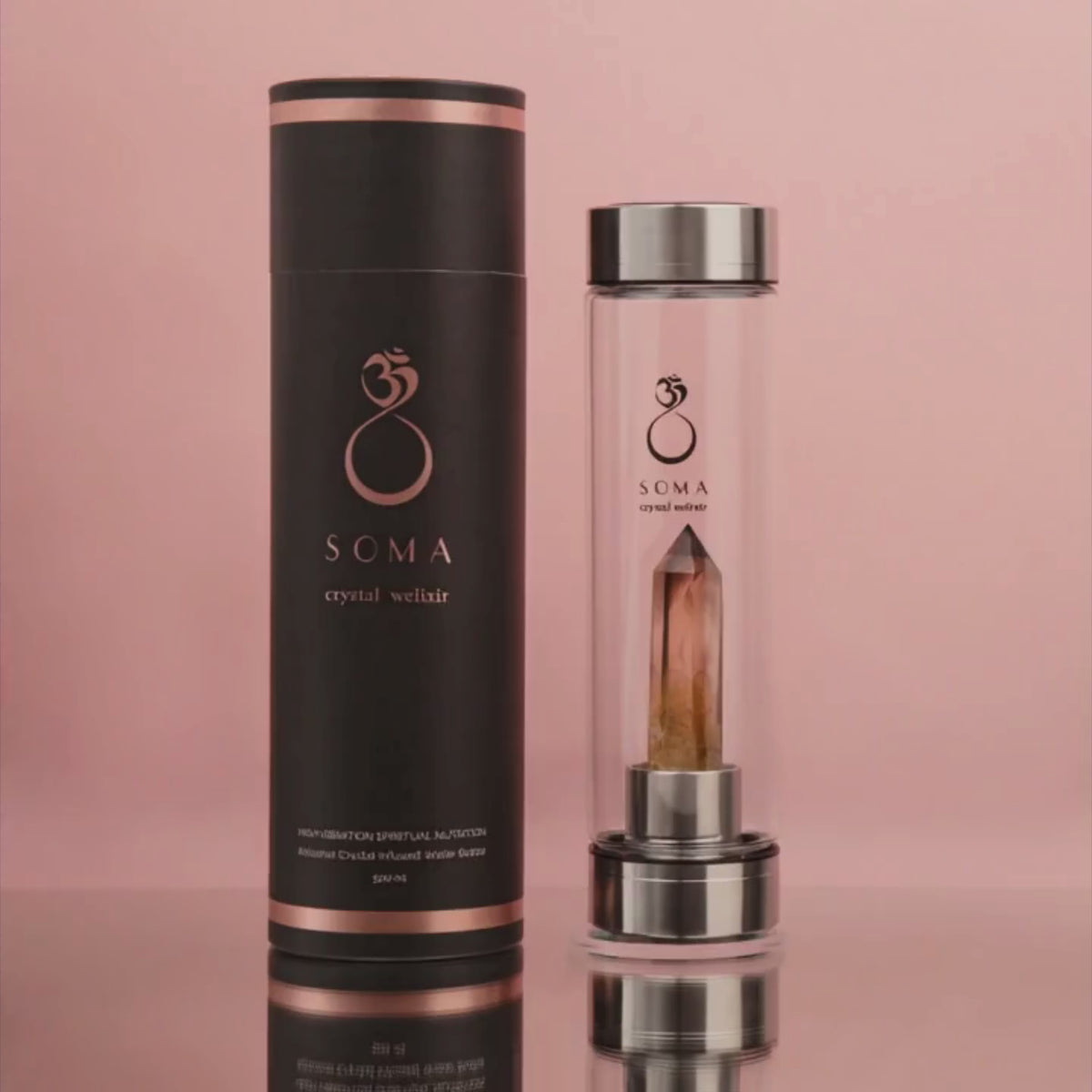 Smoky Quartz Crystal Infused Water Bottle