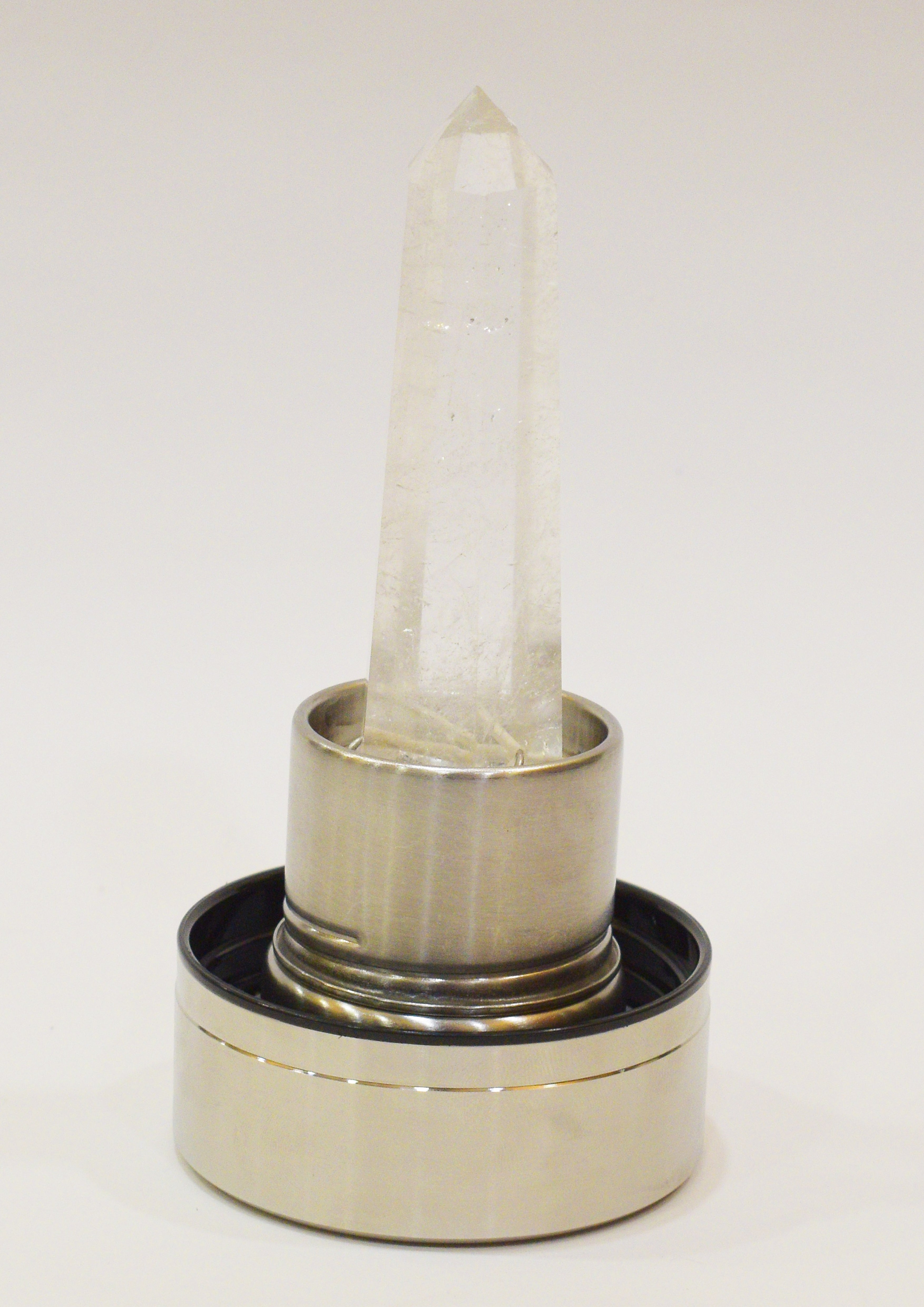 Clear Quartz Crystal Infused Water Bottle