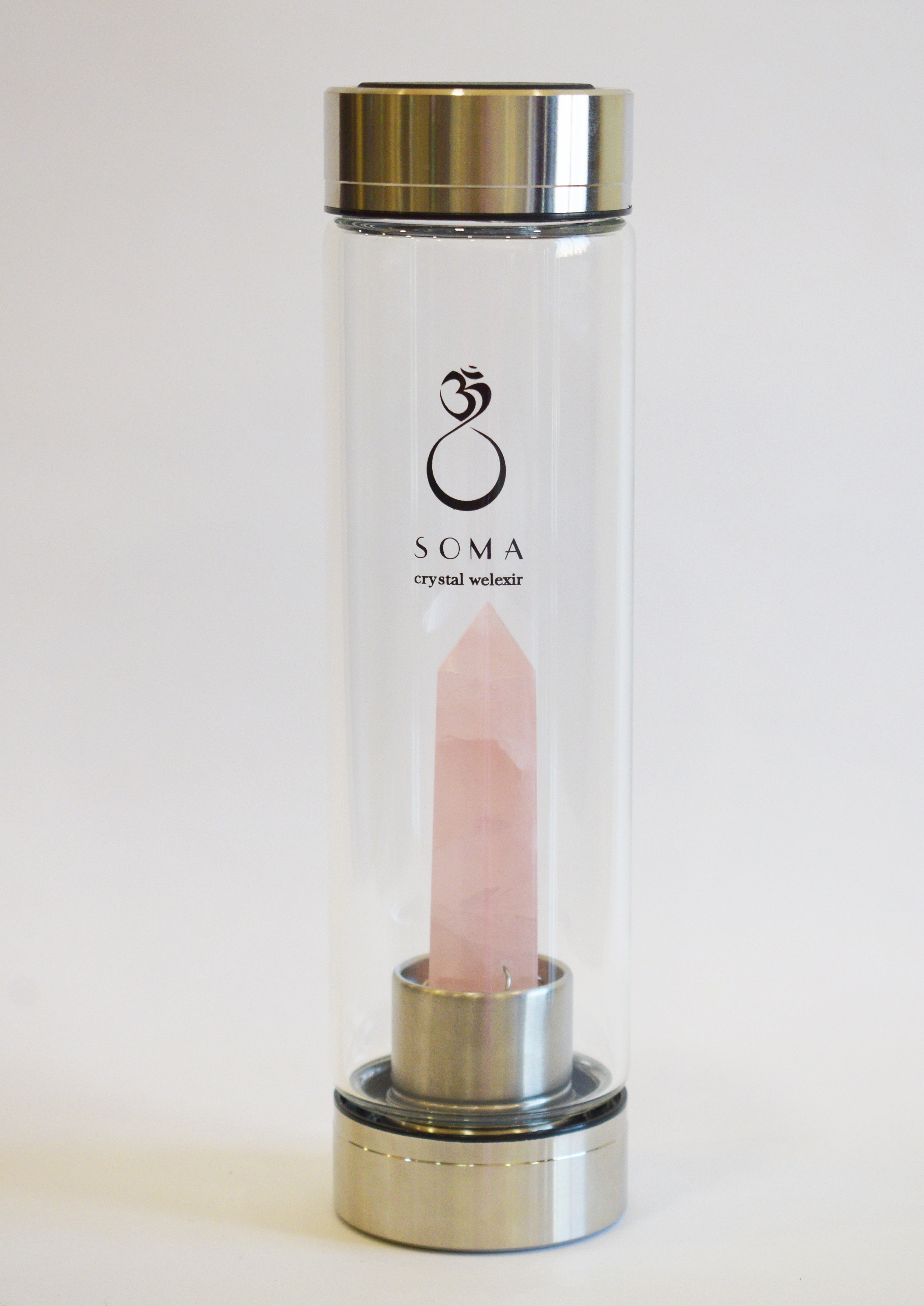 Rose Quartz Crystal Infused Water Bottle