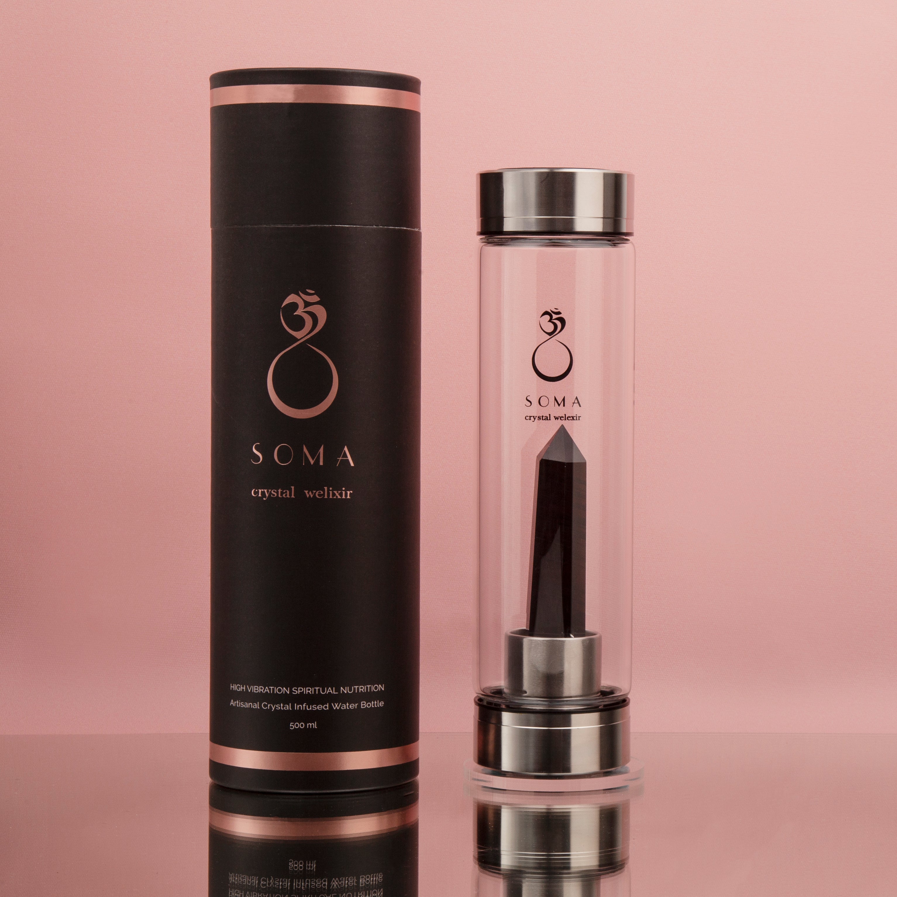Obsidian Crystal Infused Water Bottle